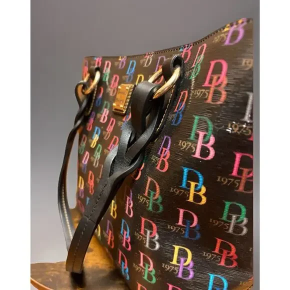 Dooney & Bourke Handbag DB75 Multi Small Flynn Shoulder Bag Black - Picture 6 of 11